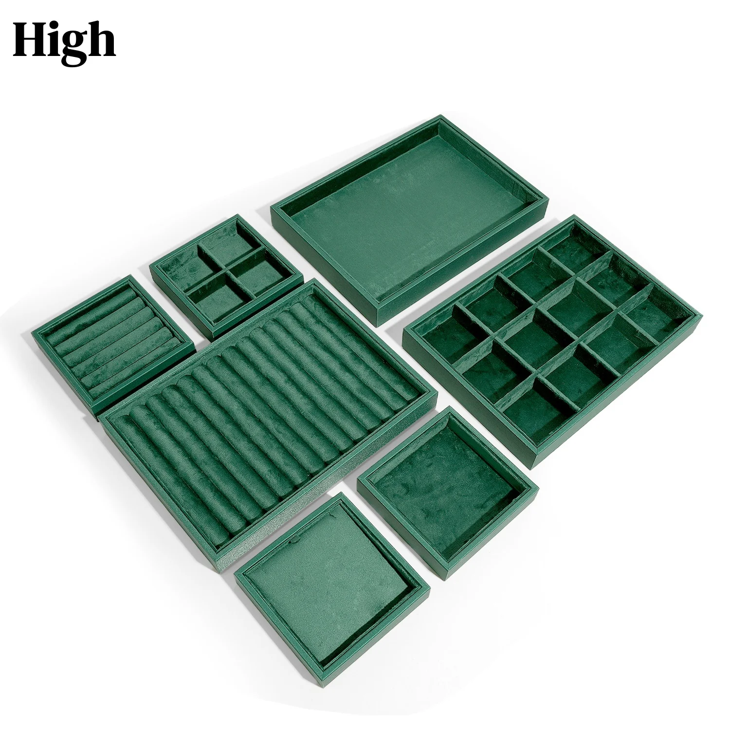 

Green Velvet Jewelry Display Tray - Viewing Dish & Stand for Jewelry Showcase