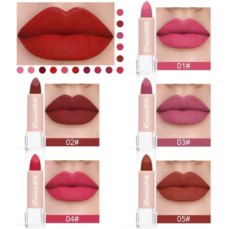 Woman Sexy 15Colors Velvet Matte Lipstick Lipgross Tint for Lips Long Lasting Waterproof Non-stick Cup Lip Cosmetics Lip Make Up