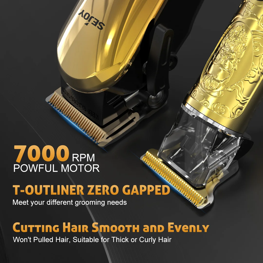 مجموعة ماكينة قص الشعر للرجال، مجموعة ماكينات قص وتشذيب احترافية، ماكينة تشذيب شعر اللحية اللاسلكية، ماكينة حلاقة، قابلة لإعادة الشحن