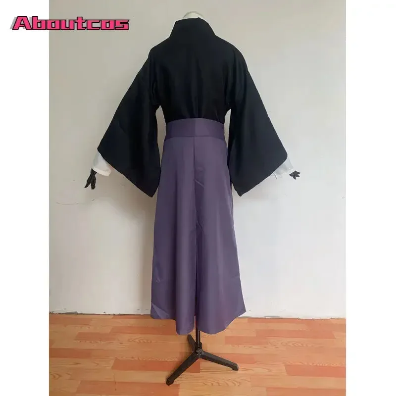 Aboutcos Anime Cosplay Hat Costume Toilet-Bound Hanako-kun Hakama Pant Kendo Costume Tsukasa Yugi Samurai Kimono Sets Men Outfit