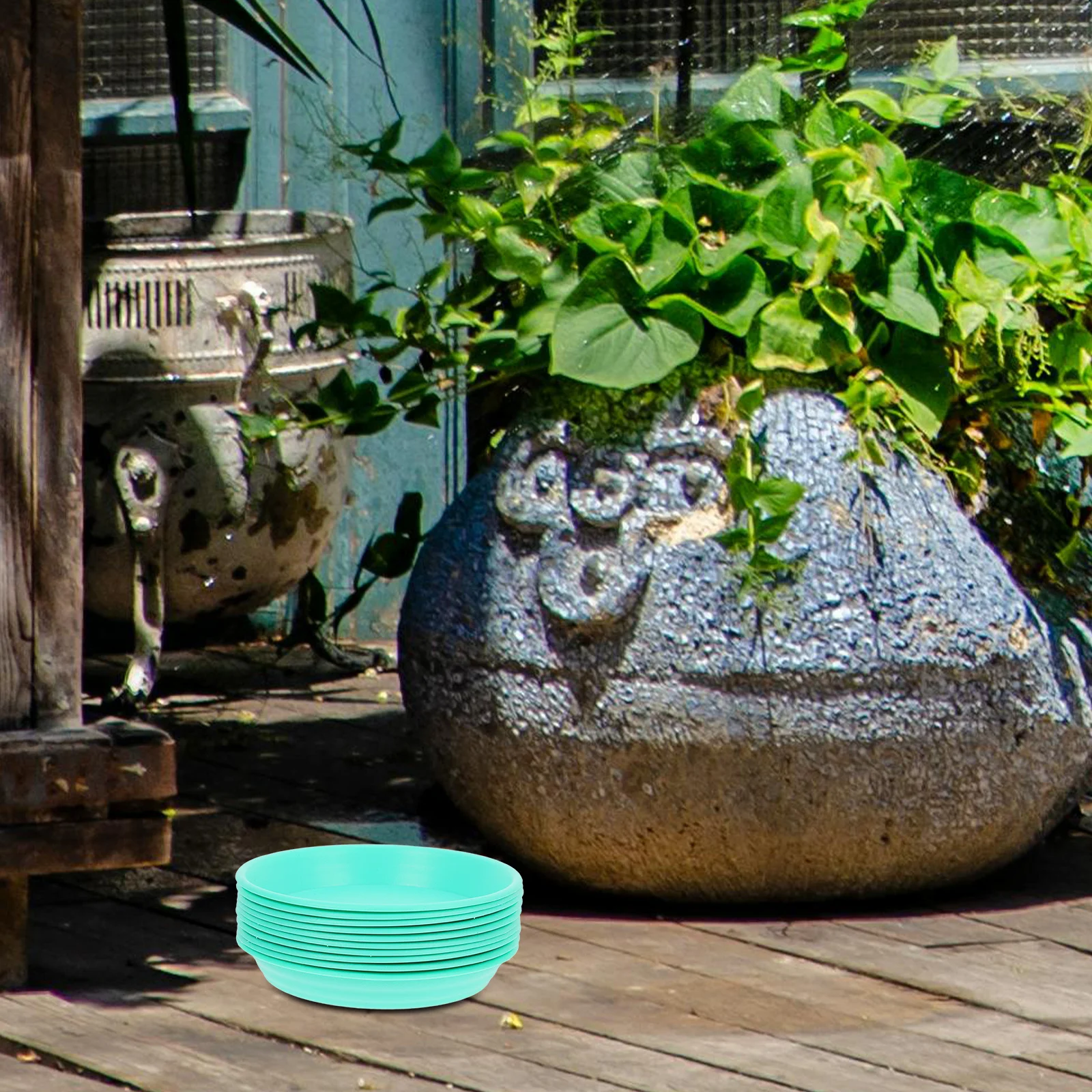 

10Pcs Plant Saucers Thickened Round Plastic Drip Tray Leak Proof Flower Pot Bottom Water Catcher Tray Indoor Outdoor Garden