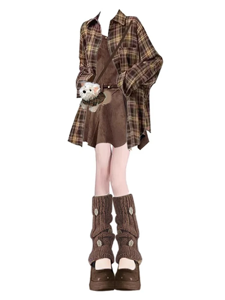 

Осенние женские клетчатые платки Dr Design Sensation в Корейском стиле, маленький размер Wasteland Faion Dr Long Sve V Ne на пуговицах