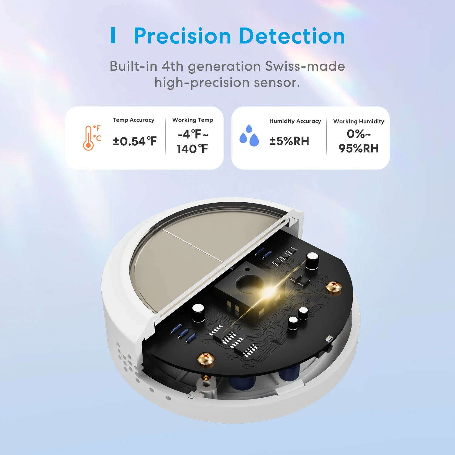 Meross HomeKit WiFi Temperature Humidity Sensor Smart Indoor Hygrometer Detector Remote Monitor Support Alexa Google SmartThings