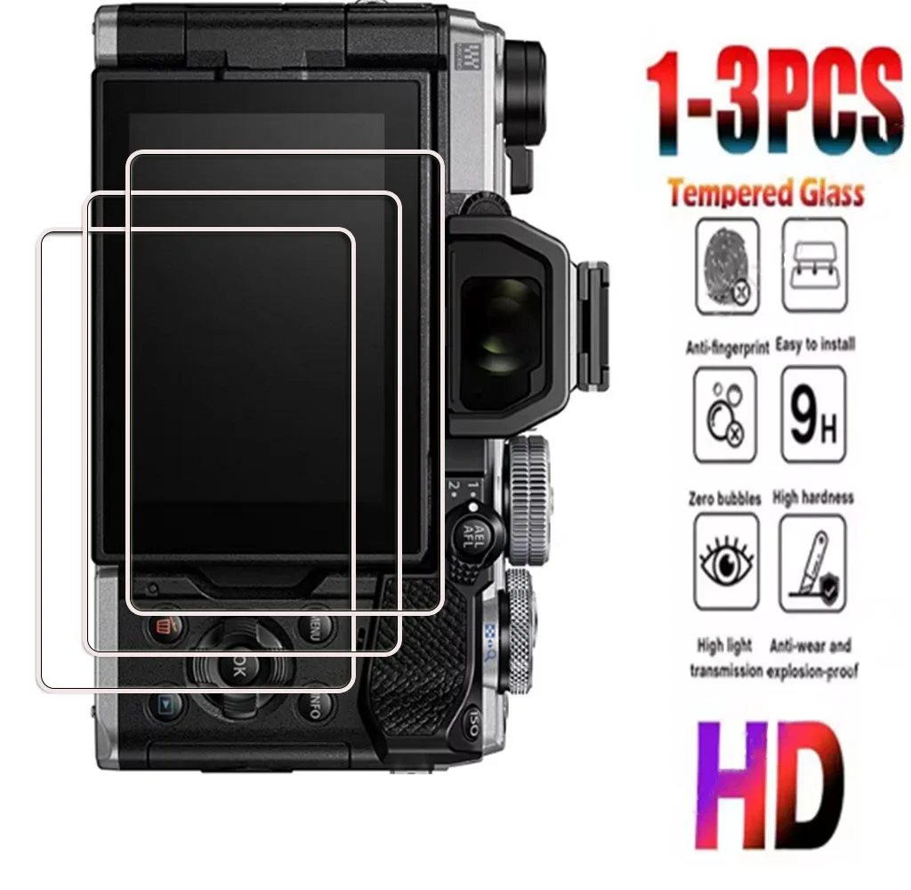 1-3 piezas de vidrio para Olympus OM5 OM3 E-P7 EP5 E-PL10 E-PL9 EPL8 EPL7 EPL6 PEN-F EM1 EM5 EM10 Mark II III IV, película protectora de pantalla