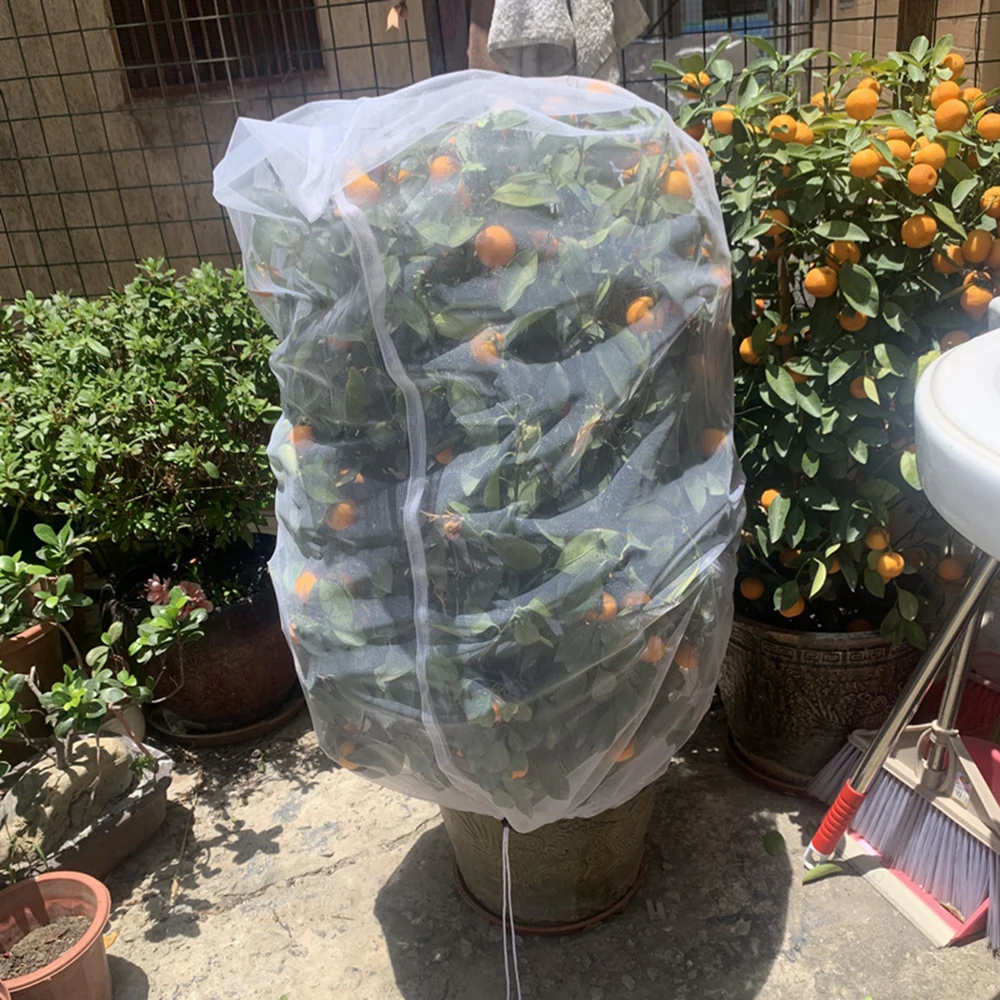 1PC Plant Insect Net Can Be Cut Insect Cover Garden Orchard Vegetable Bird Net With Drawstring Plant Protective Cover