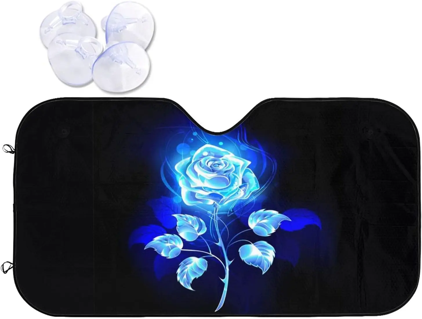 Blue Rose Car Windshield Sun Shade Auto Sunshade for Car Truck SUV-Blocks Rays Sun Visor Protector-Keeps Your Vehicle Cool