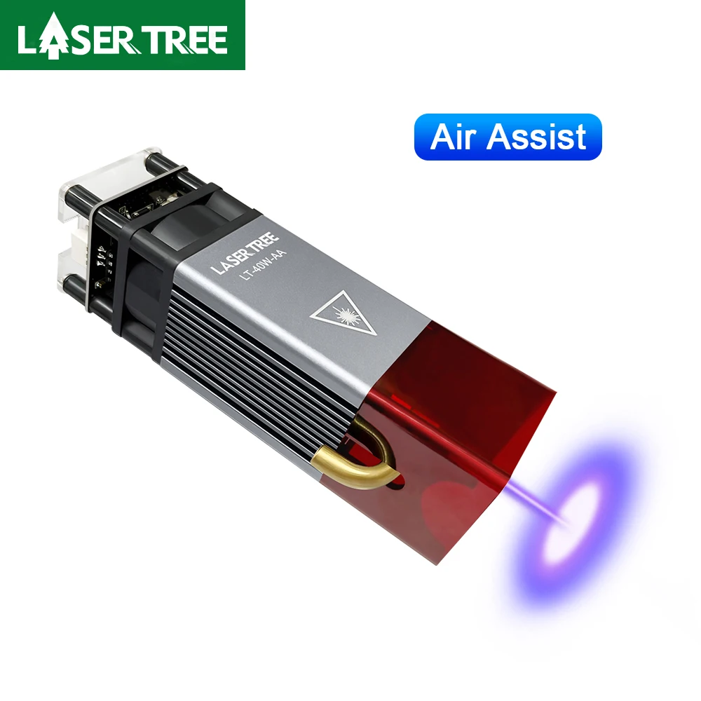 LASER TREE 5W Air Assist Laser Head Fixed Focus Module 450nm TTL Blue Light for CNC Laser Engrave Cutting Woodwooking Tools