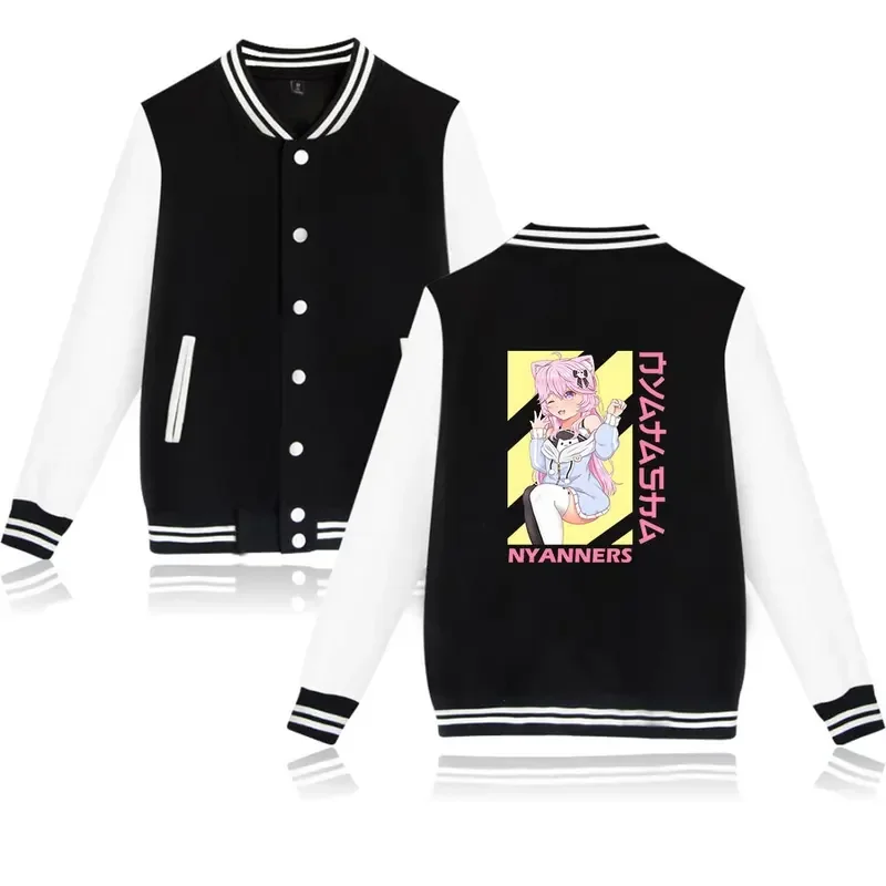 Nyanners-Chaqueta de béisbol de manga larga con dibujos animados para hombre y mujer, uniforme de béisbol informal, tendencia