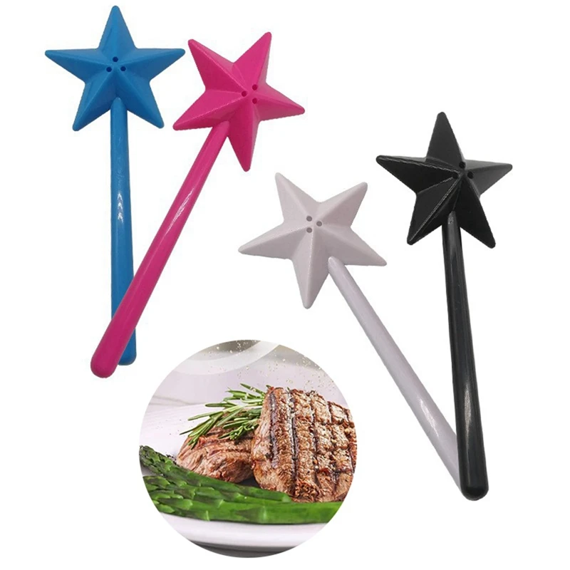 10Pcs Three-Hole Star Seasoning Magic Wand Kitchen Seasoning Gadgets Crushers Salt Shaker