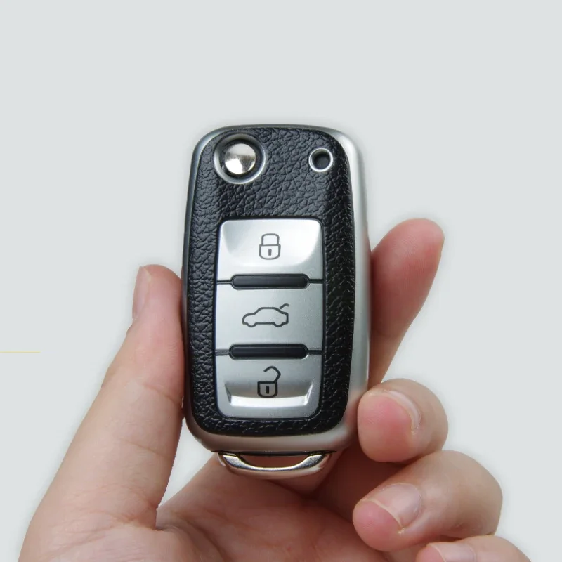 

TPU Leather Car Key Case Full Cover for VW Volkswagen Polo Tiguan Passat Golf Jetta Lavida Skoda Octavia Protection Shell Bag