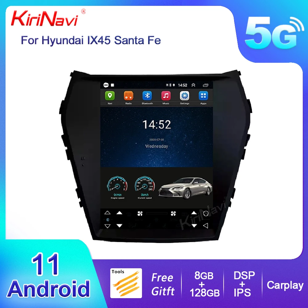 

KiriNavi Vertical Screen Tesla Style Android 13 For Hyundai IX45 Santa Fe Car Radio Gps Navigation Auto Dvd Multimedia Player 4G