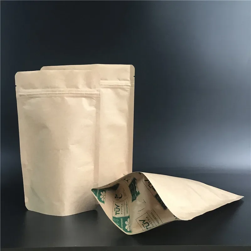 50PCS Customized Print 1kg Food Packaging Biodegradable Compostable Zipper Bag For Protein Powder Pet Food