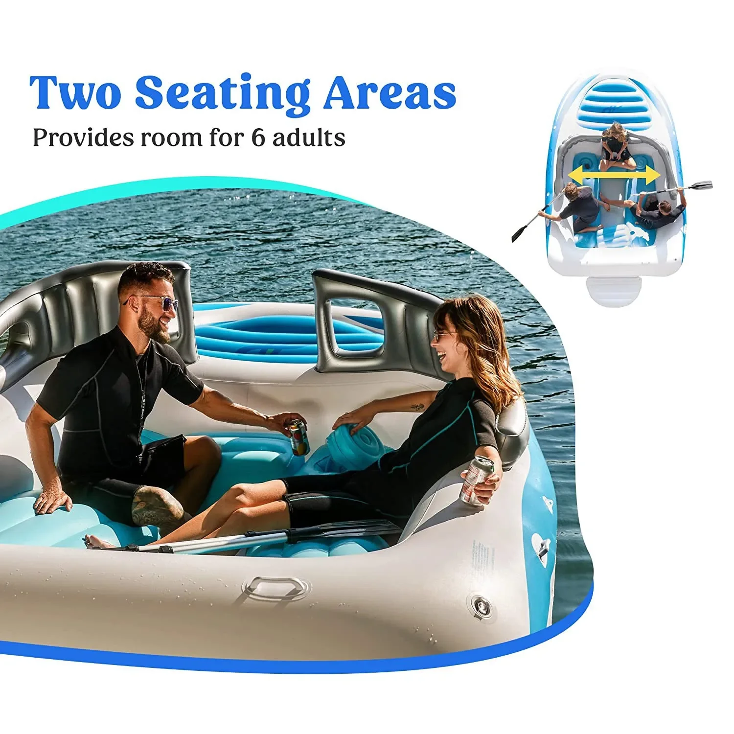 Floating bed multi-person drag sofa floating foam inflatable floating board boat adult yacht thickened drifting boat air cushion