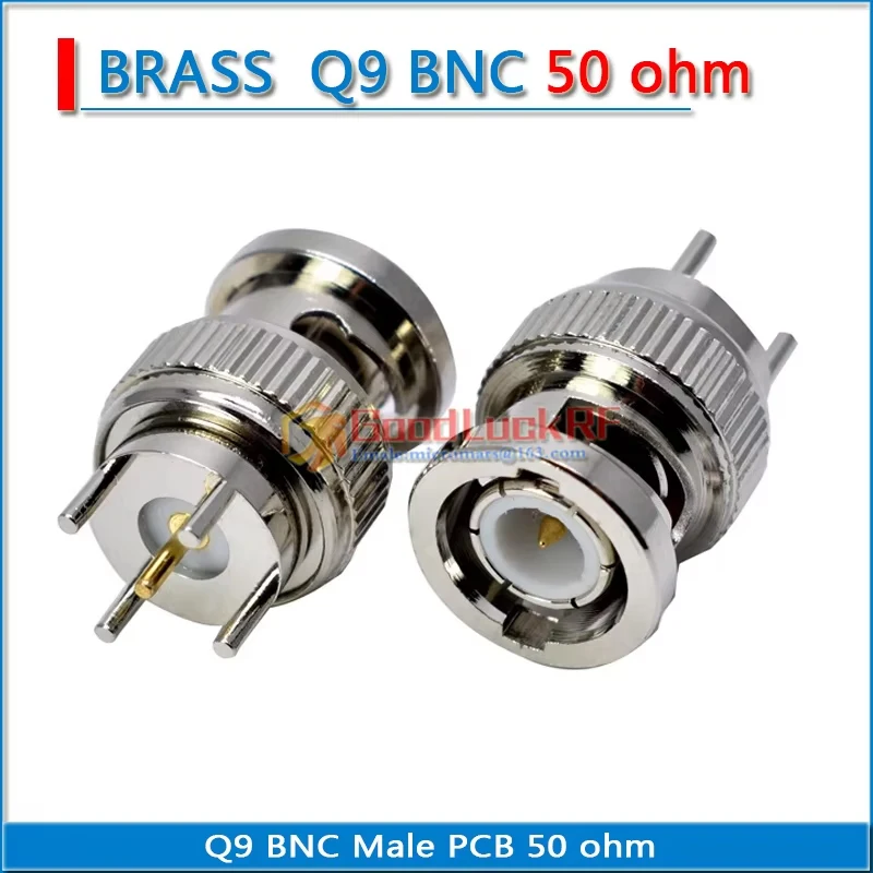 50 ohm Q9 BNC Male solder cup PCB 4 needle Nickel Plated Copper RF