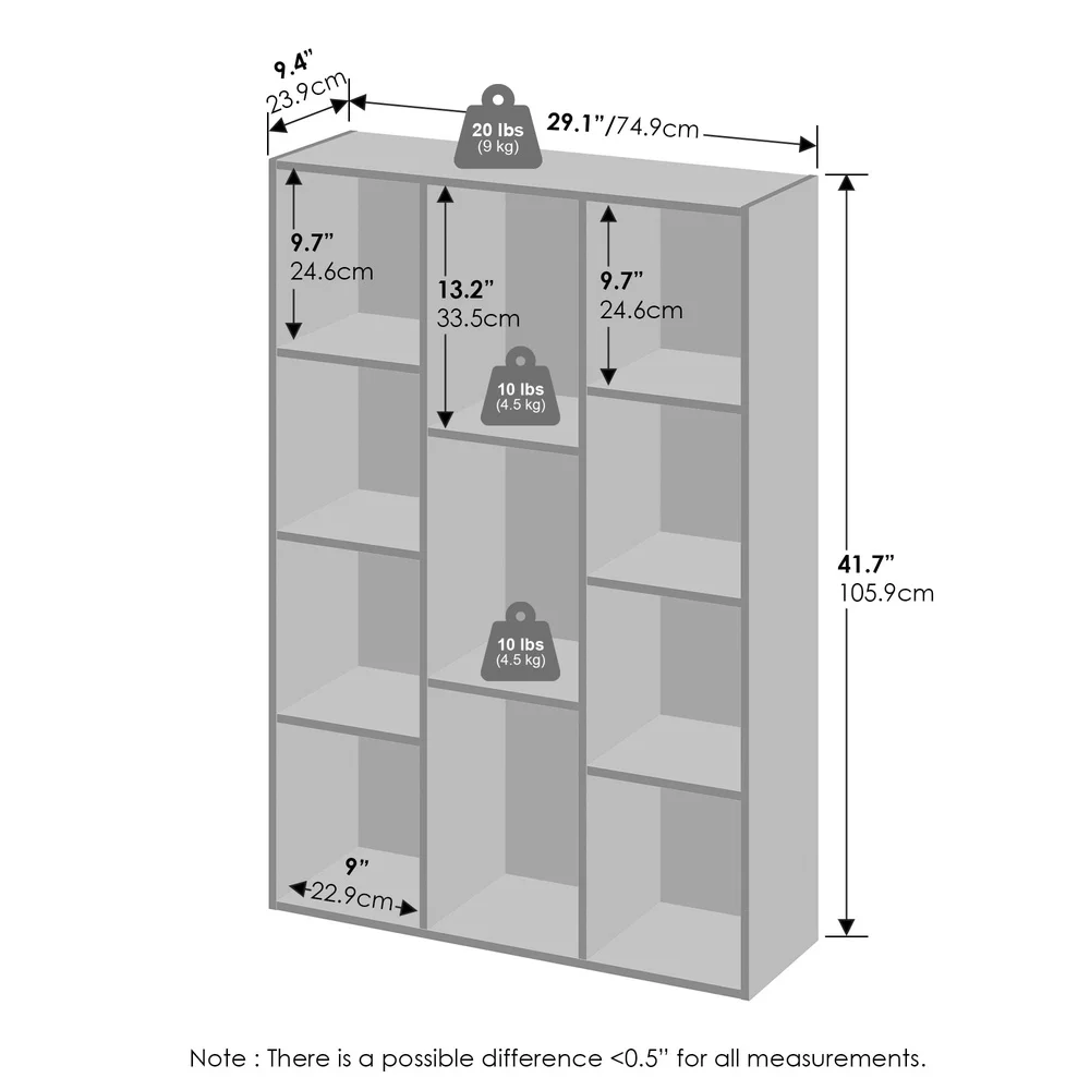 

Multipurpose 11-Cube Open Shelf Storage Organizer Closet Clothing Shoes Accessories Durable Modern Design Easy Assembly