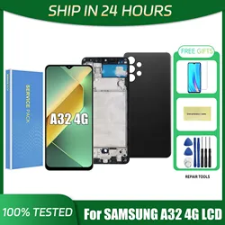 6.4'' Super AMOLED For Samsung Galaxy A32 4G LCD For Samsung A325 A325F SM-A325F/DS LCD Display Frame Touch Digitizer Screen