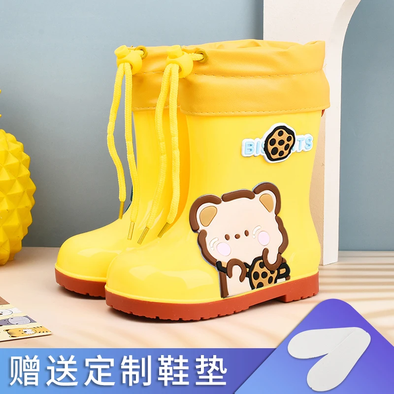 Waterproof and Non Slip Baby Rain Boots for Boys and Girls, Plush and Detachable Water Shoes