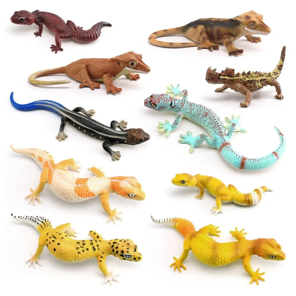 Simulation Lizard Model Figurines PVC Material Miniature Reptile Animals Figures Educational Static Gecko Figure Birthday Gift
