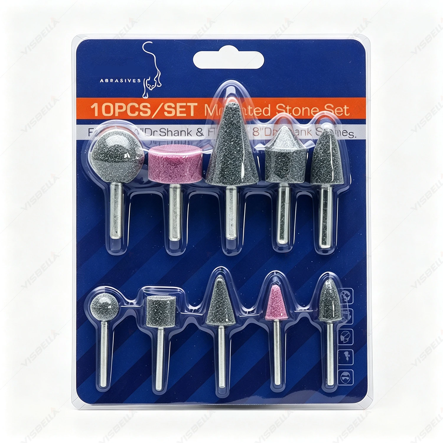 Grinding Stone Set Mounted Stone Grinding Bit 3/6mm Shank for Die Grinder Electric Drill Rust Removal Deburring Metal Polishing