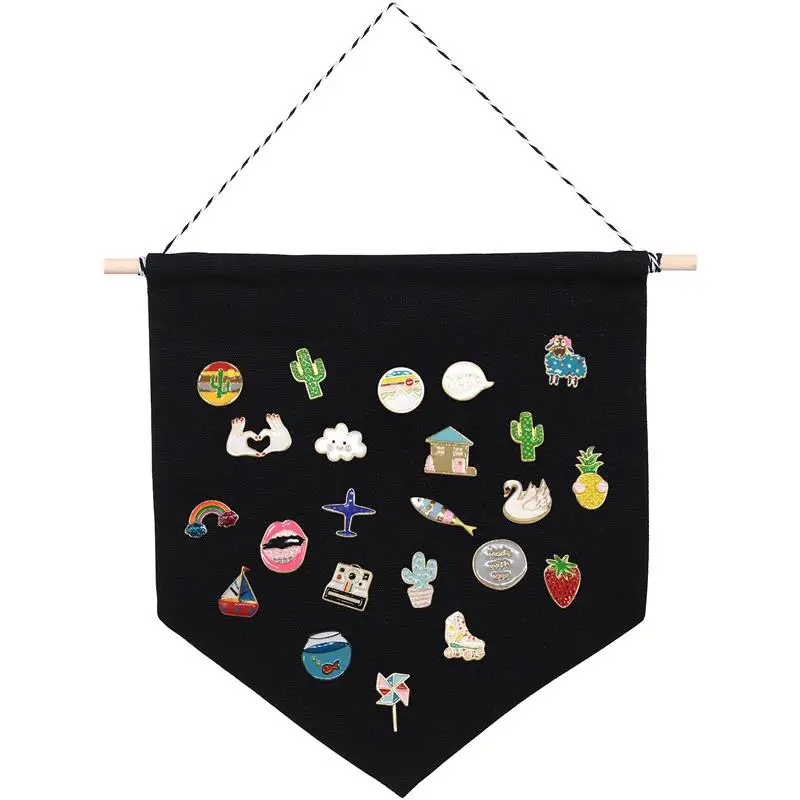 Badge Storage Display Clothe Hanging Wall Triangle Flag Brooch Board Large Brooch Storage Commemorative Box Pin Gift Collection