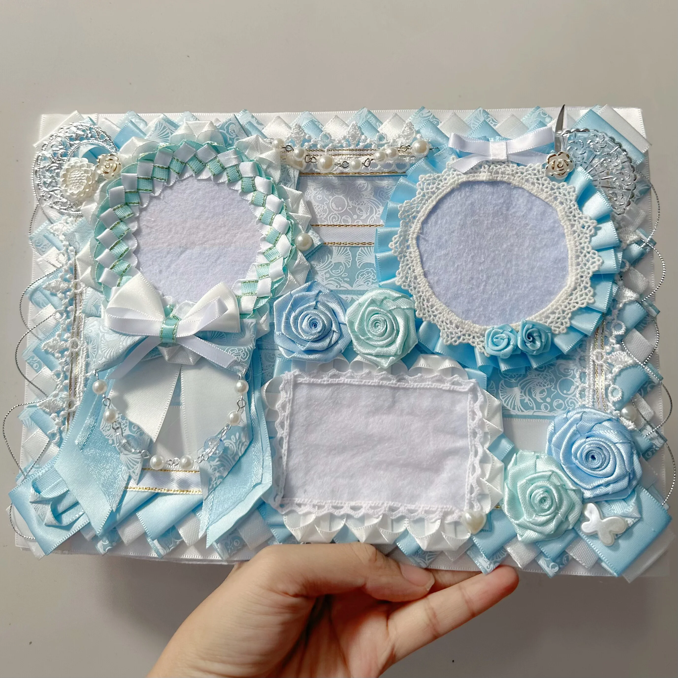 Original Finished Product Pain Board Sky Blue Series Bar Ribbon Pain Two-dimensional Lta Bag Decorative Background Photo