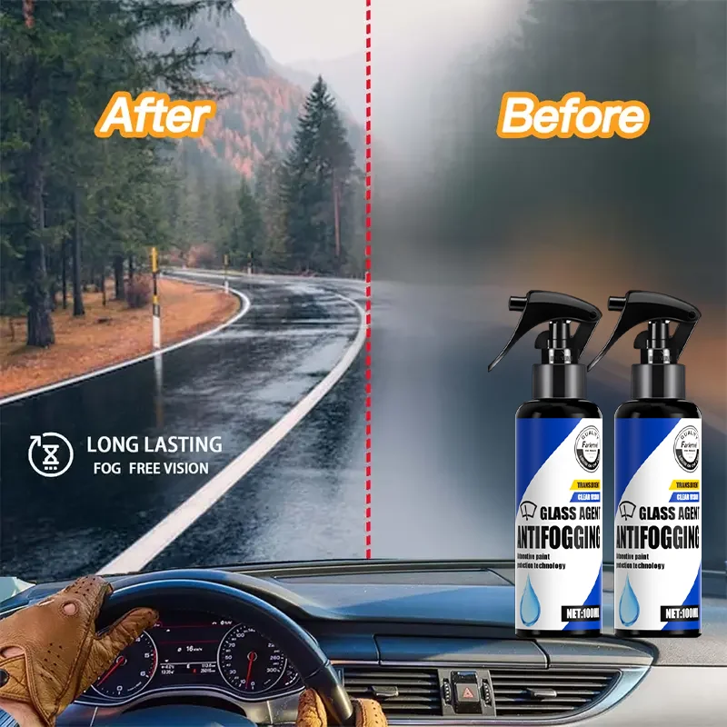100Ml Car Glass Anti Fog Spray, 2-In-1 Anti Rain Defogger For Windshield Mirror, Long Lasting Clear Vision For Safe Driving