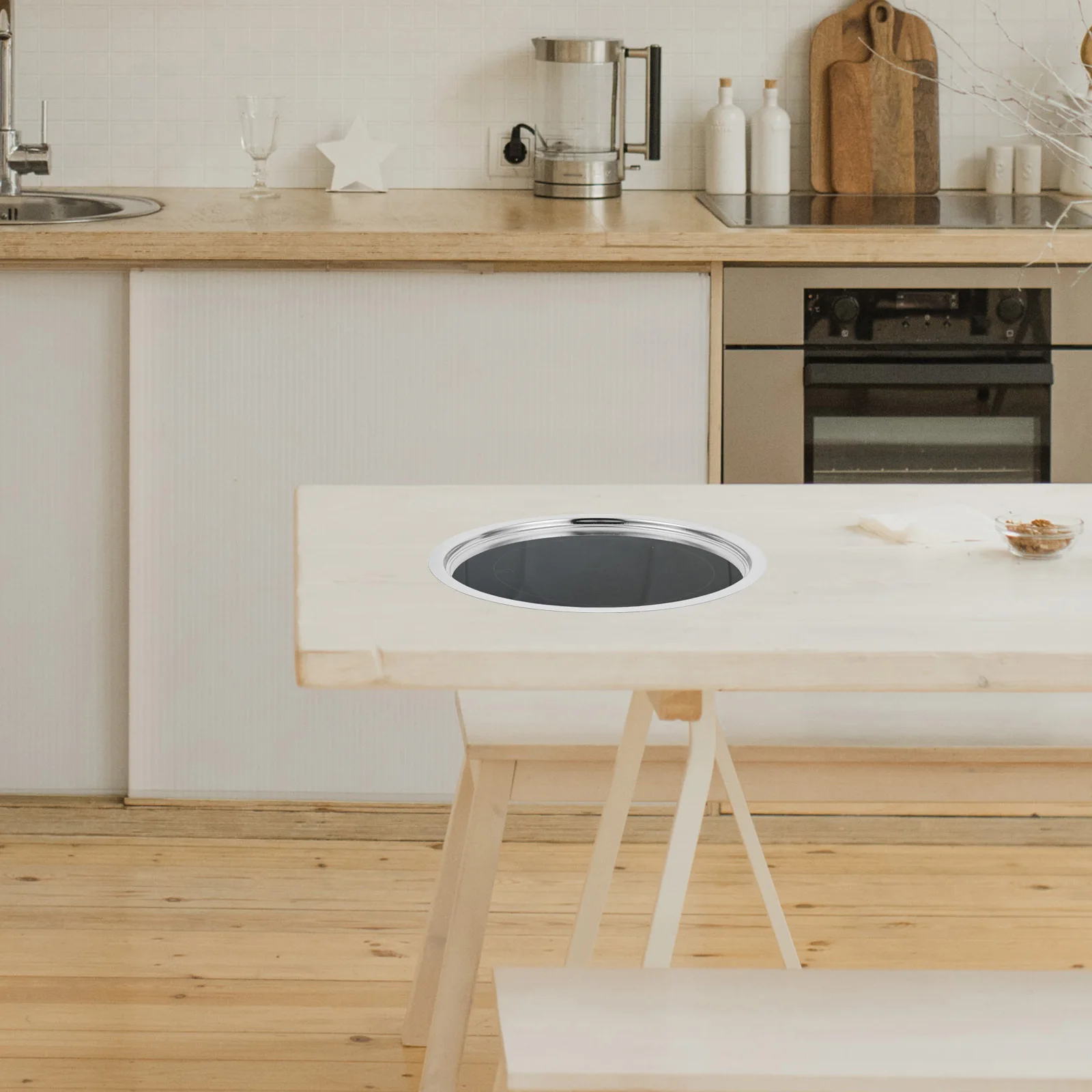 

Stainless Steel Hot Pot Ring For Induction Stove Cookware Base Fitting Table Hole Cover Round Sink Adapter Kitchen Ring