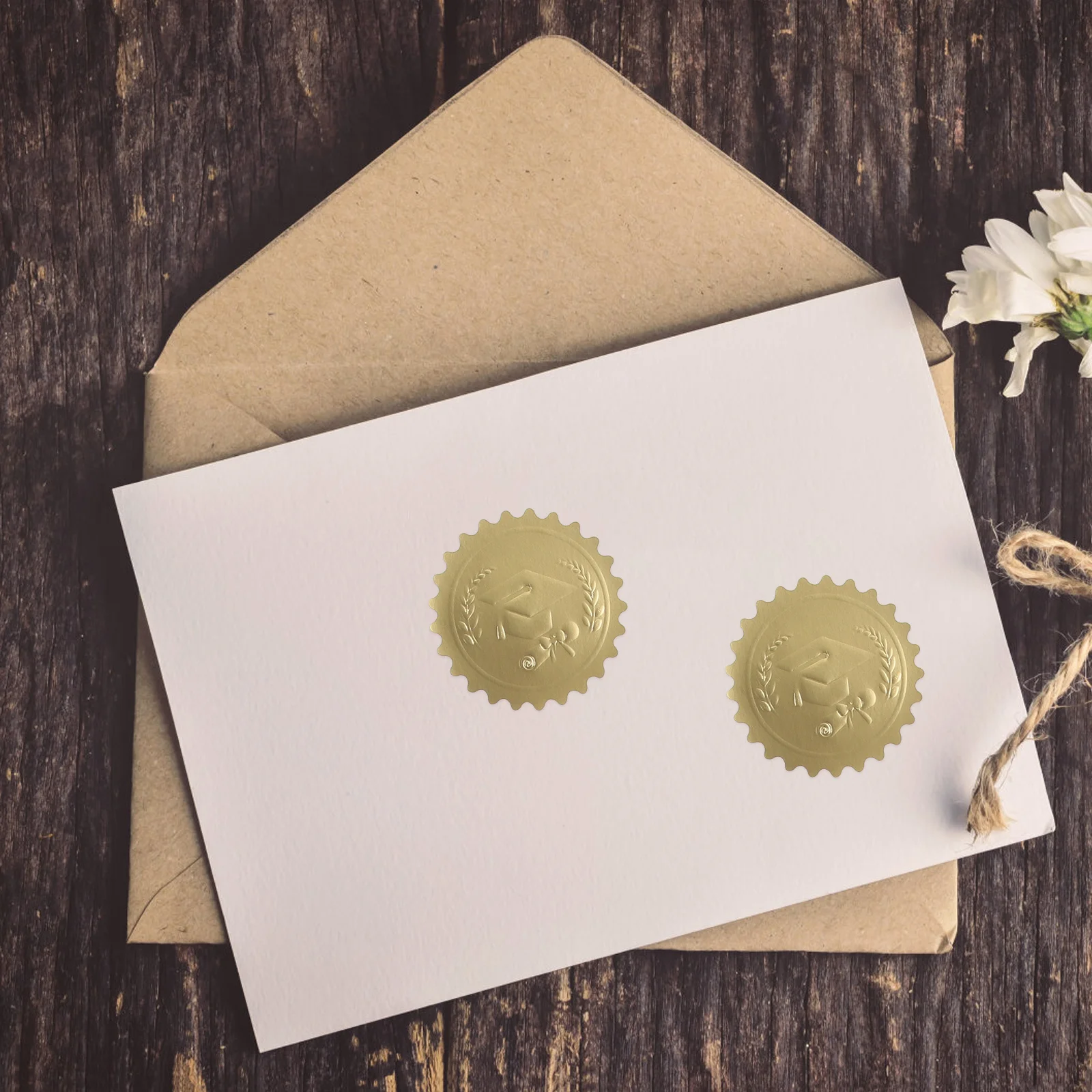 

10 Sheets Graduation Gold Foil Sealing Stickers Self-Adhesive Decorative Stickers For Gift Packaging Books Paper Bags Sealing