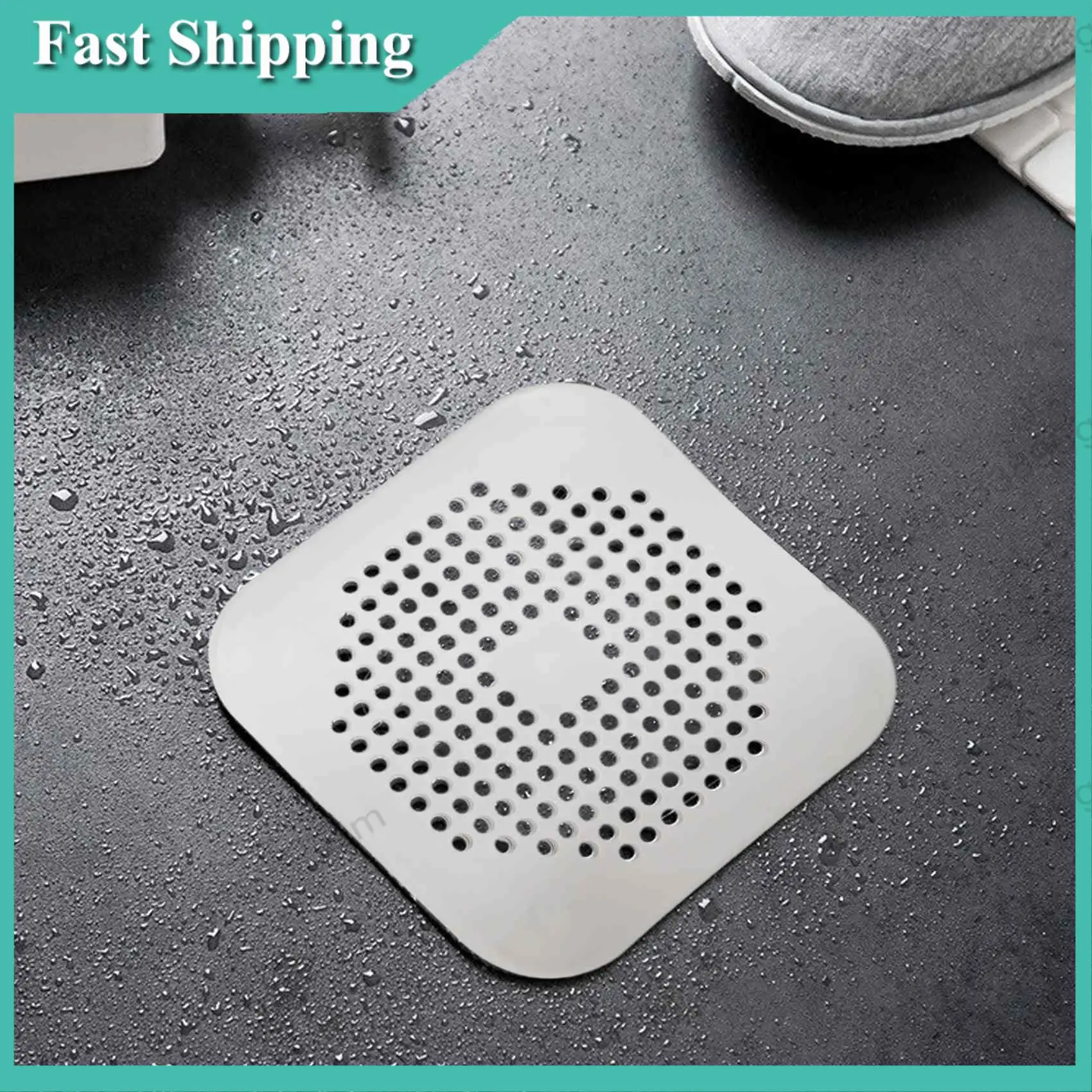 -BABQ couvercle de vidange carré pour douche, collecteur de cheveux, bouchon plat en Silicone pour salle de bains et cuisine, filtre de protection de vidange de douche