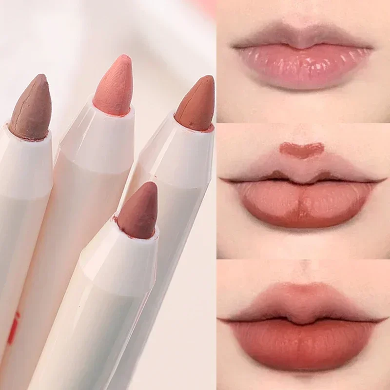 Nude Pink Lip Liner Pencil Waterproof Lasting Smooth Contouring 3D Lips Lipstick Moisturising Non-stick Cups Lipliner Makeup Pen