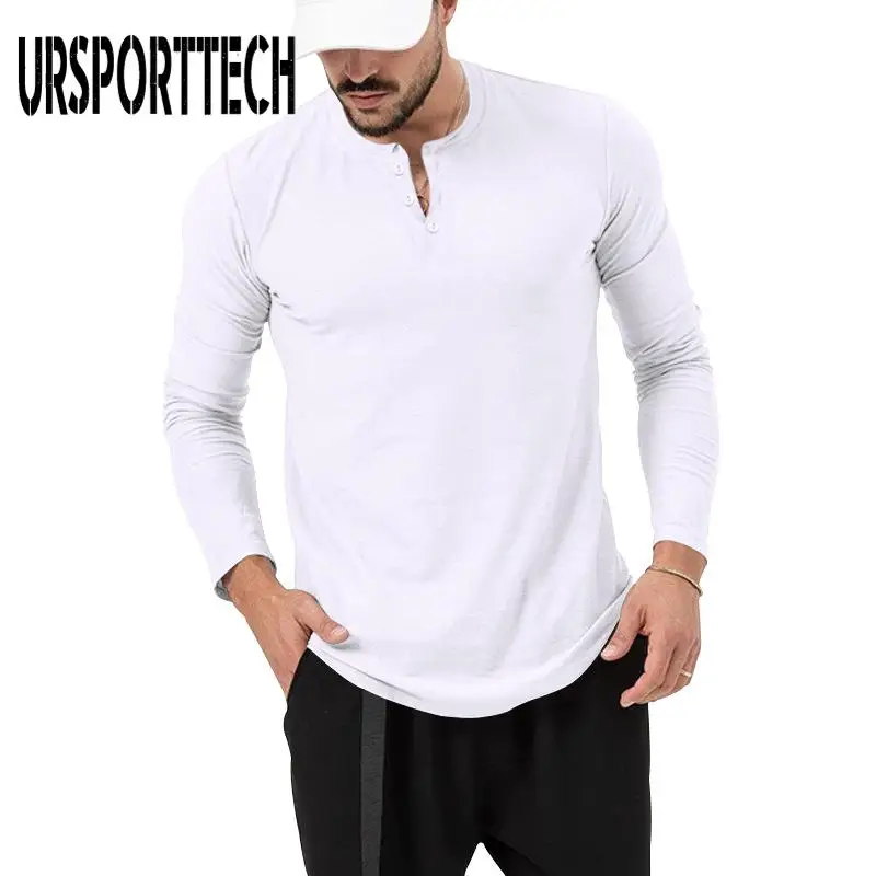 URSPORTTECH Spring Autumn Men's Long Sleeve T-Shirt Male Fashion Casual O Neck T Shirt Fashion Fitness Tops&tees Homme Camisetas