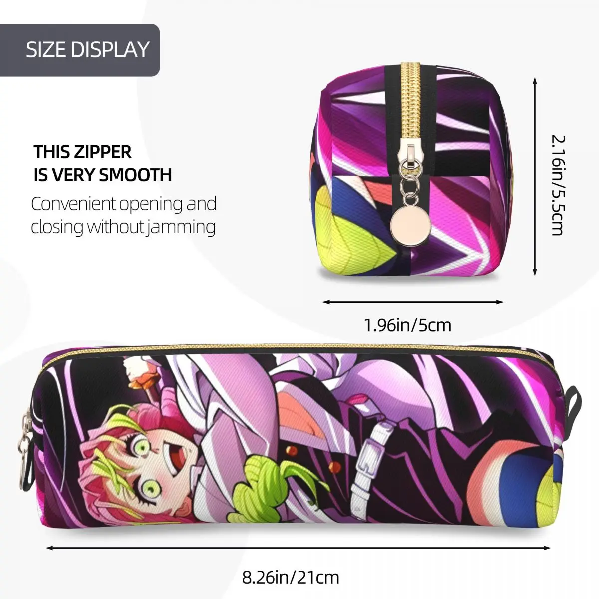 Estuche para lápices Hashira Mitsuri Kanroji, caja de lápices Demon Slayer, caja de bolígrafos para estudiantes, bolsa de gran capacidad, accesorios de suministros escolares