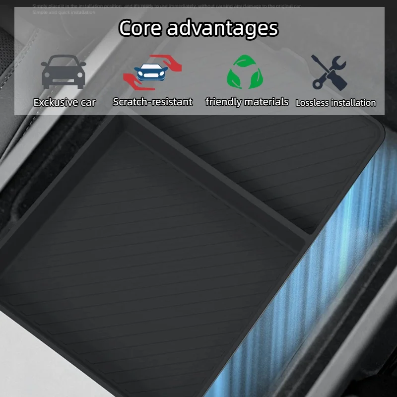 For Tesla Model Y Juniper Standard RWD 2025 2026 Center Armrest Box Bottom Storage Box Organizer Tray Car Interior Accessories