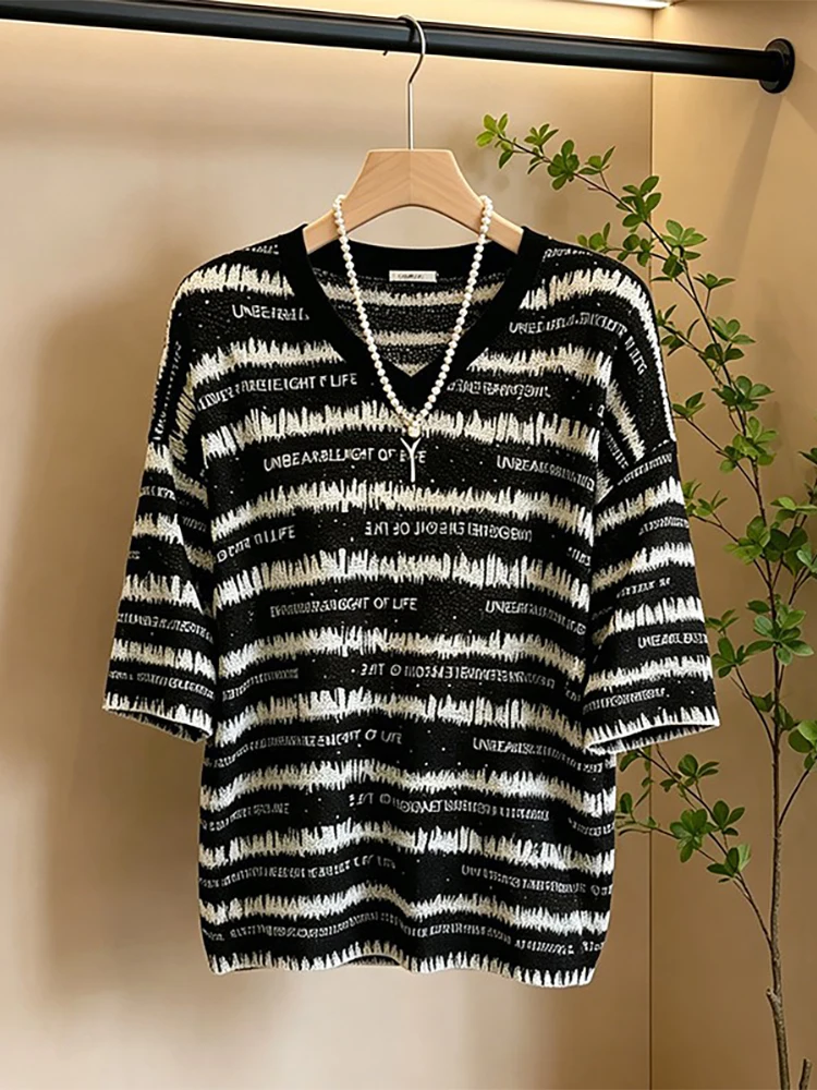 

plus Size Summer New Women's T-shirt Wave Leopard Print Ice Silk Short Sleeve Loose Thin Top Breathable Korean Style Casual Wear