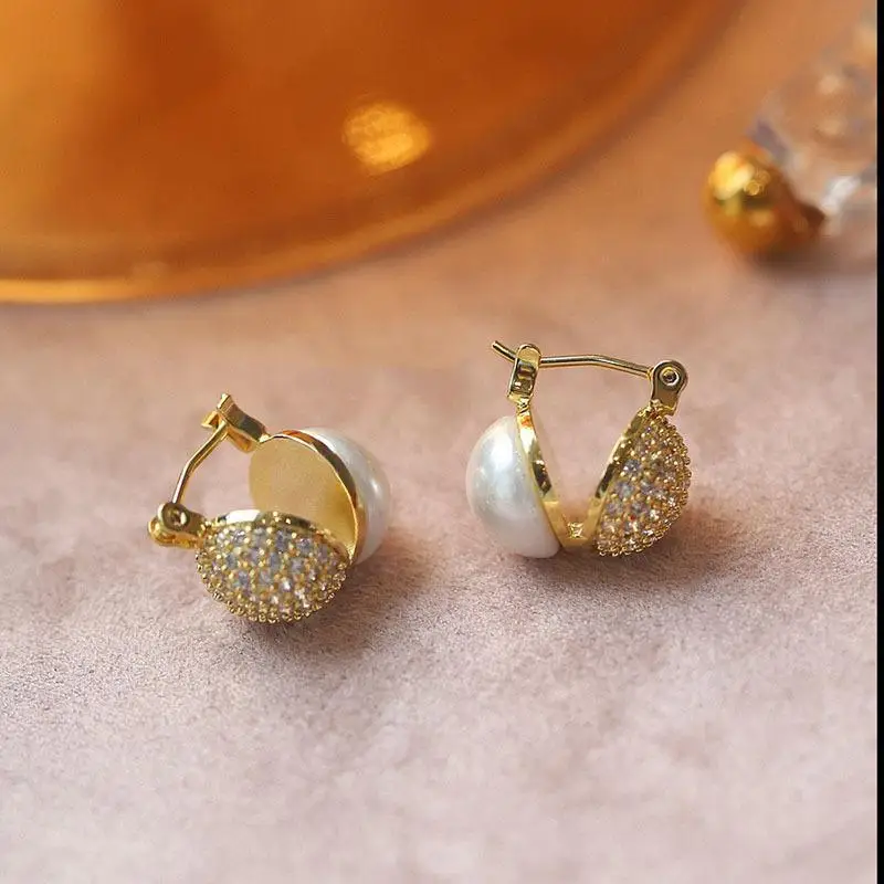 European and American High-grade Zircon Ear Buckle Fashion Exquisite Small Earrings