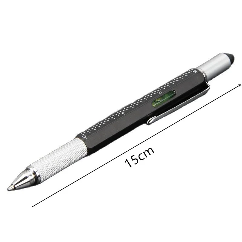 7 In1 Handheld Screwdriver Ballpoint Pen Tool Multifunction Measure Technical Ruler Screwdriver Touch Screen Stylus Spirit Level