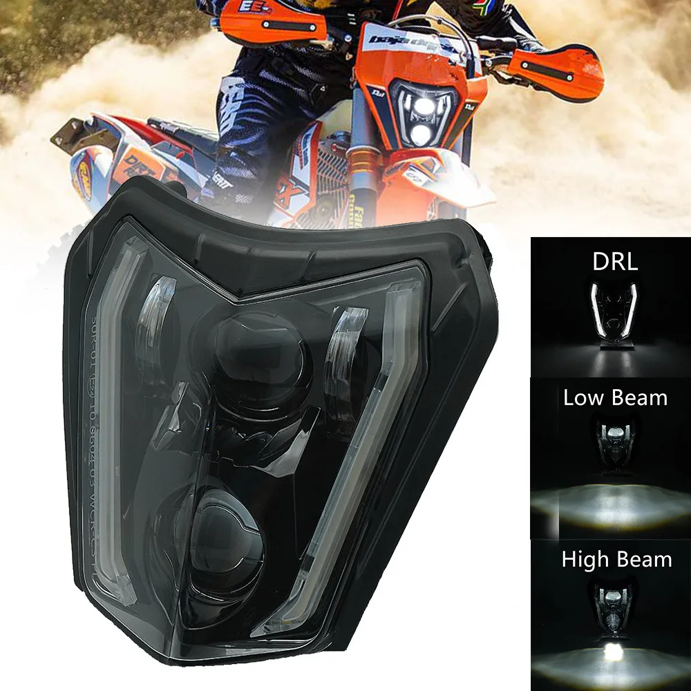 

For KTM EXC Headlight LED Wick Motorcycle Headlight 300 XC SX XC-W 125 250 350 450 530 690 Motocross Dirt Bike Headlamp Enduro