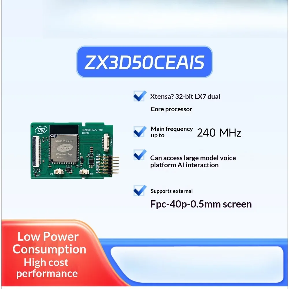 

Cloud ESP32 S3 Development Board ZX3D50CEAIS PCBA AI Voice Development Board For Cloud IoT