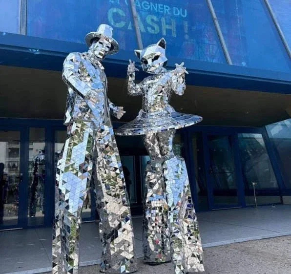 مرآة الحيوان رئيس ركائز مهرجان الموسيقى تخصيص علامات زودياك الموضة زي اليد خياطة موكب عرض الحفلات الأداء البدلة #4