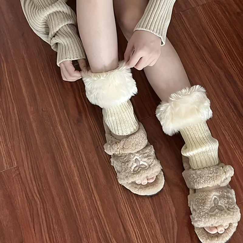 Women's Leg-Warming Socks Knit Ankle Socks Fall/Winter Sock Covers Warm Ankle Socks Ankle Boot Liner Socks