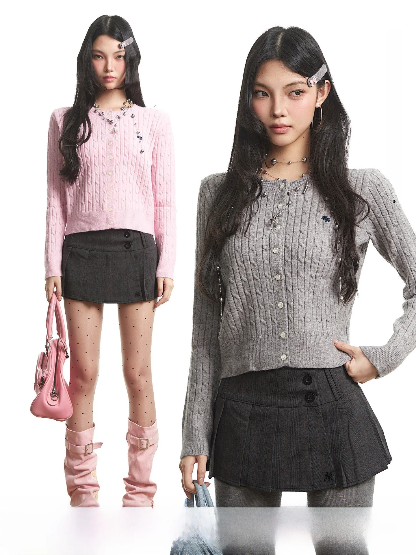 

UNCMHISEX Американский ретро-кардиган с длинными рукавами и узором косы, вязаный, открытый, женский, мягкий, свободный, теплый, осенний, для повседневной носки