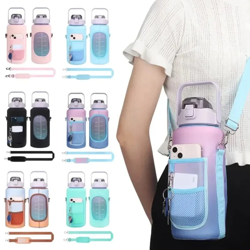 2000ml Warm Kettle Cover Water Bottle Stand Bag Anti-Collision Keep Warm Cup Cover with Adjustable Straps Keep Sport Accessories