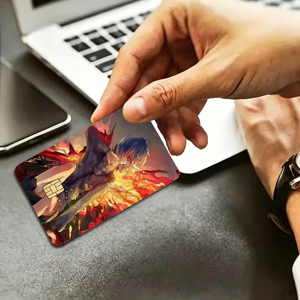 T-Tokyo Ghoul Kirishima Touka HD Credit Card Stickers Game Card Decal Small Chip Waterproof Sticker Gift Decor