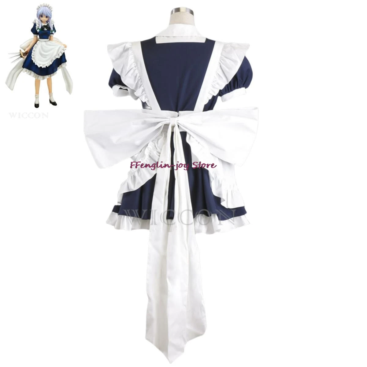 Anime Game TouHou Projec Izayoi Sakuya Cosplay Kostuum Pruik Meid Kledij Lolita Jurk Vrouw Sexy Kawaii Verjaardagsfeestje Pak