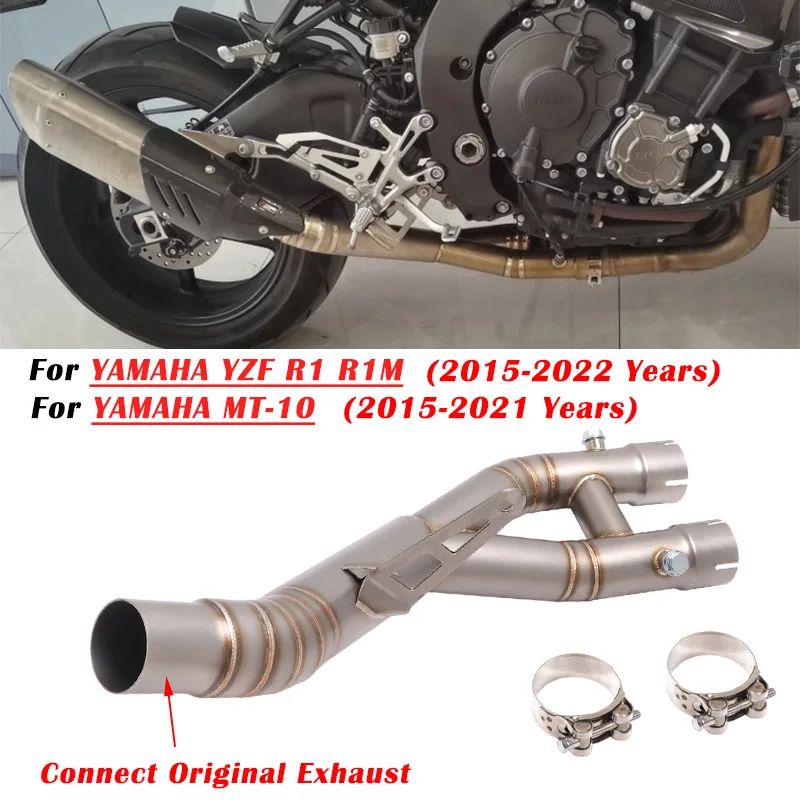 

Slip On For Yamaha YZF-R1 R1 R1M MT10 2015 - 2019 2020 2021 2022 Motorcycle Exhaust Escape System Modified Muffler Middle Pipe