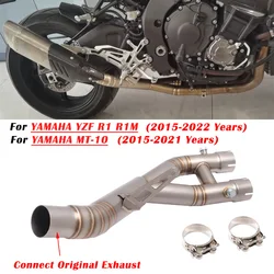 Sistema de Escape para motocicleta, silenciador y tubo medio modificado para Yamaha YZF-R1 R1 R1M MT10 2015 - 2019 2020 2021 2022