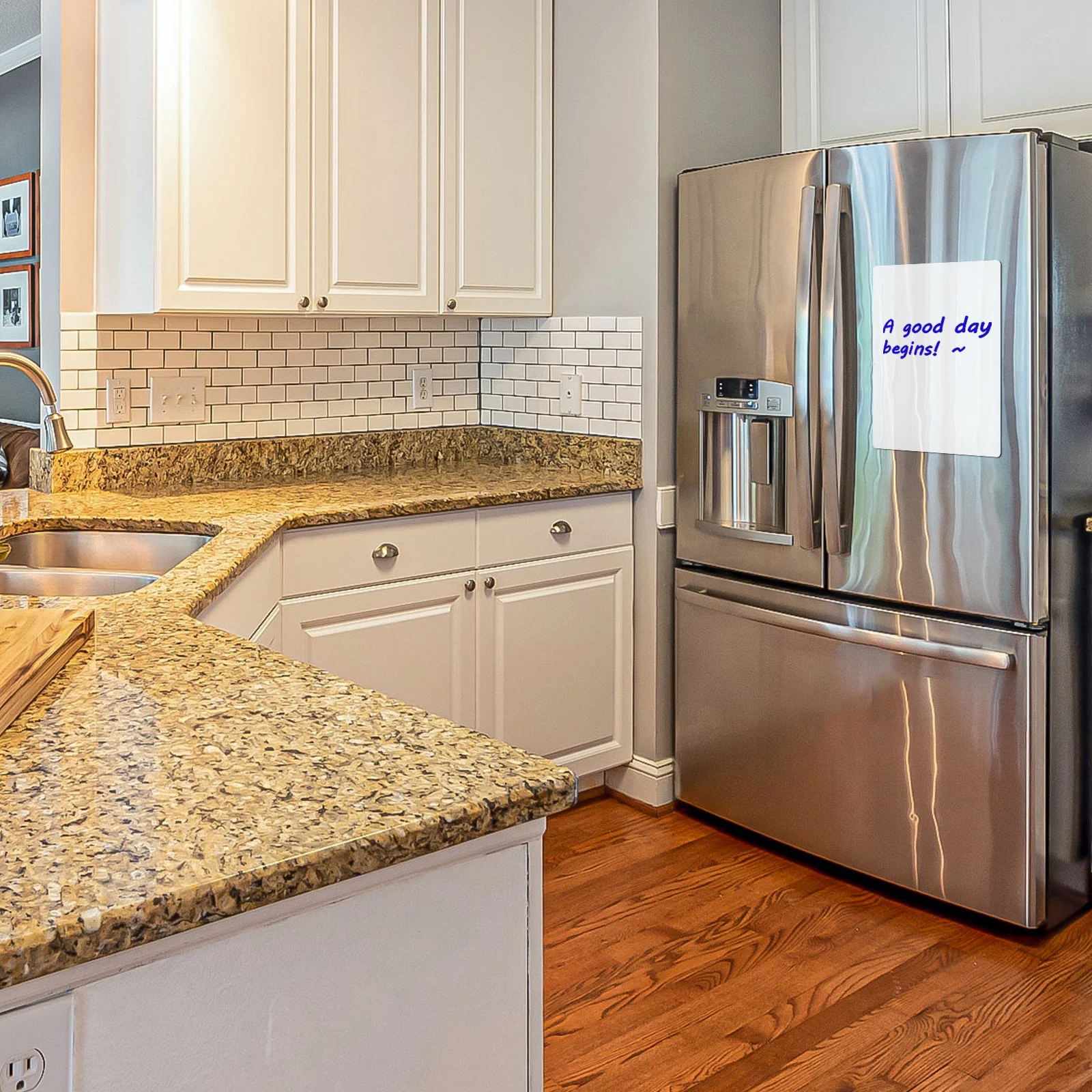 1 قطعة السبورة الكتابة المغناطيس الجاف محو ورقة قابلة لإعادة الاستخدام الذاتي عصا الأبيض المغناطيسي ملصق الثلاجة ملصقات المسح الجاف