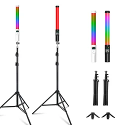 RGB Video Light Wand Photography Lighting Stick Party Colorful LED Lamp Fill Light Handheld Flash Speedlight With Tripod Stand