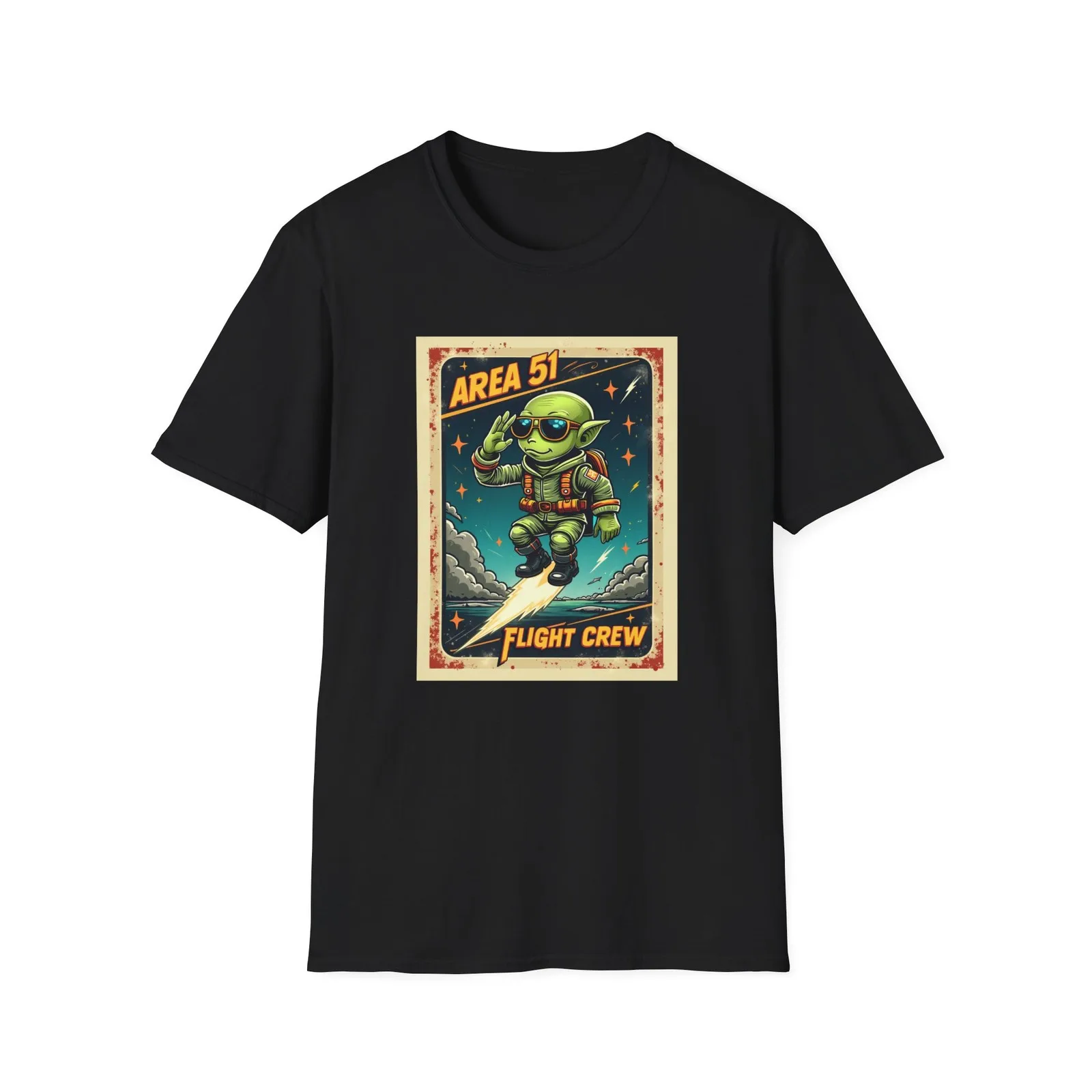 Area 51 Flight Crew: Vintage Alien Pilot T-Shirt