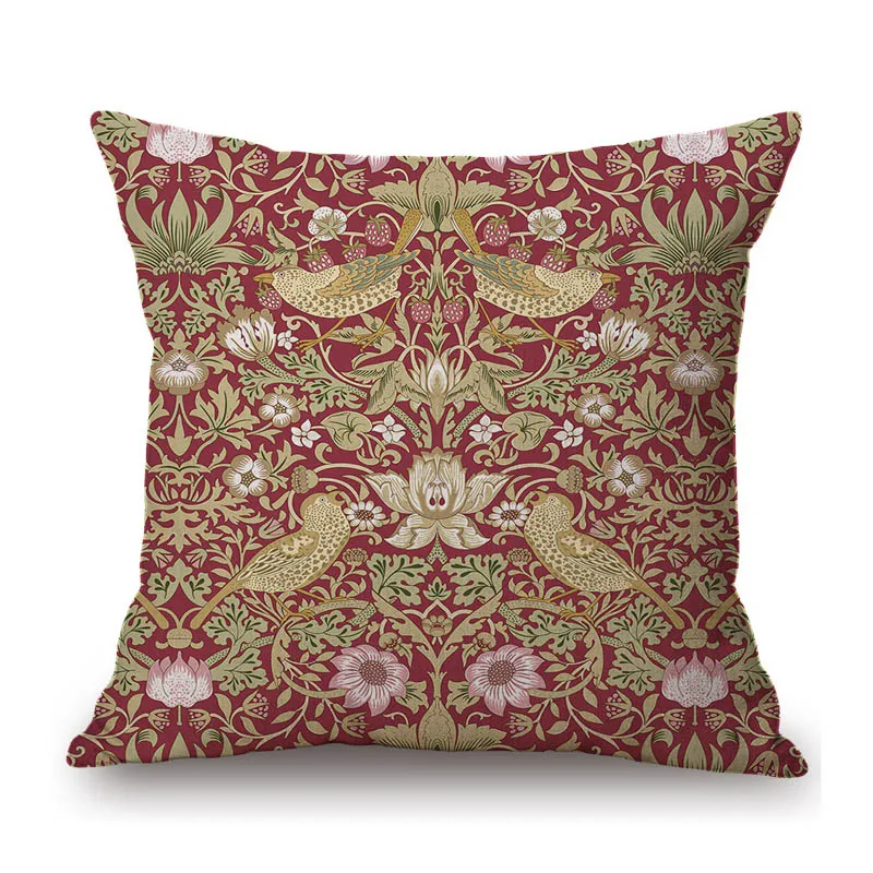 British Art UK Artist William Morris Flower Pattern Floral Design Elegant Home Decorative Sofa Throw Pillow Case Cushion Cover